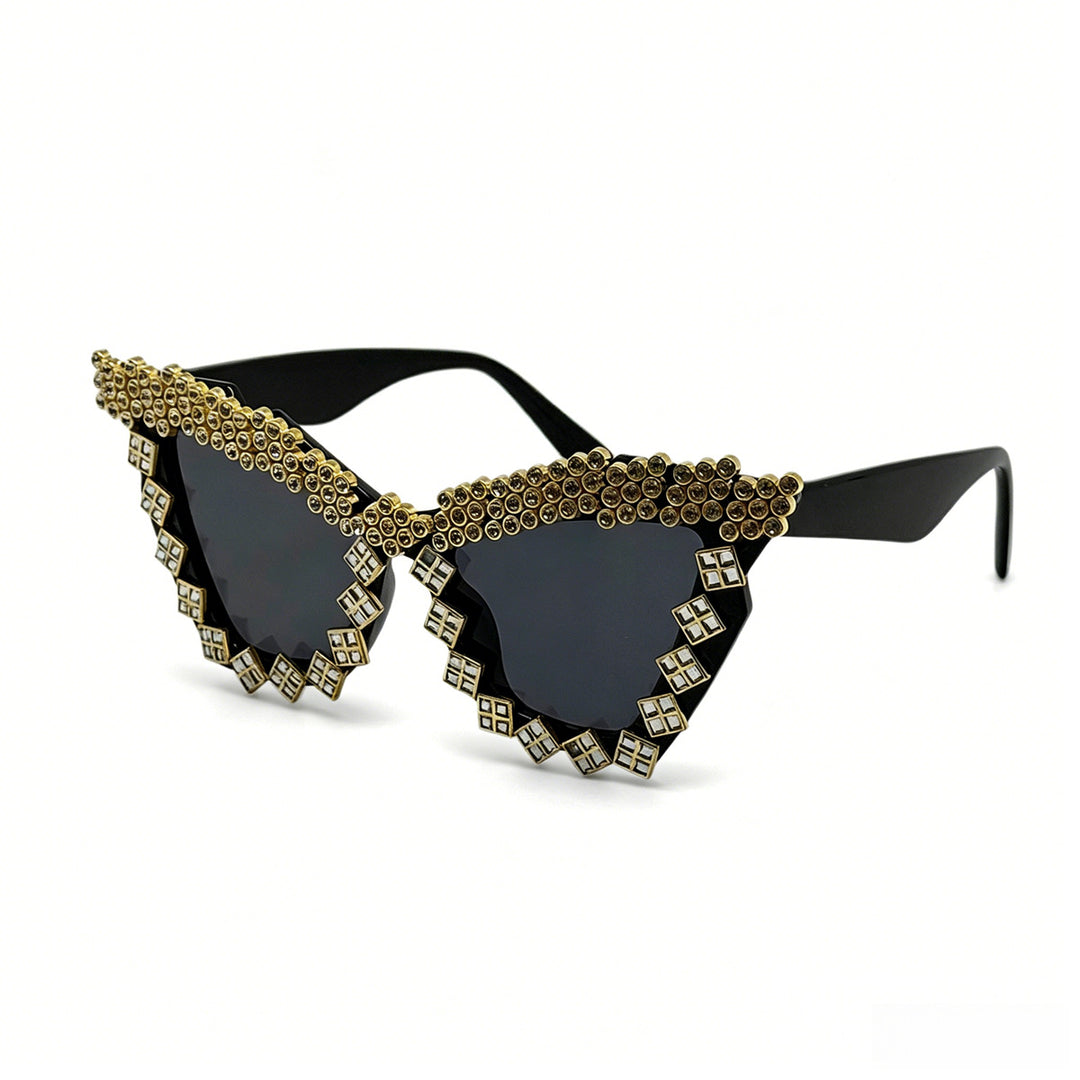Women's Designer Sunglasses with Glamorous Crystal-Embellished Frame Bowlift