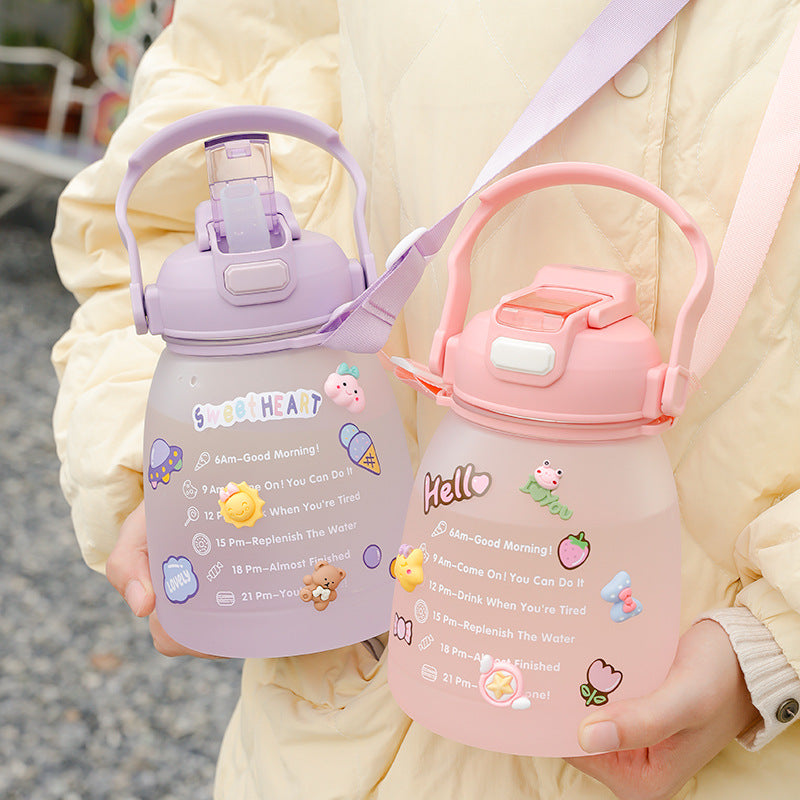 Women’s large water bottle with motivating time display Bowlift