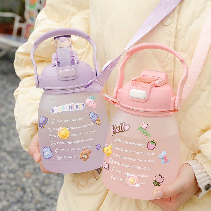 Women’s large water bottle with motivating time display Bowlift