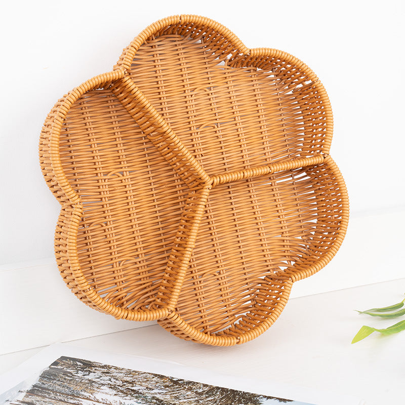 Decorative Wicker Snack Tray Bowlift