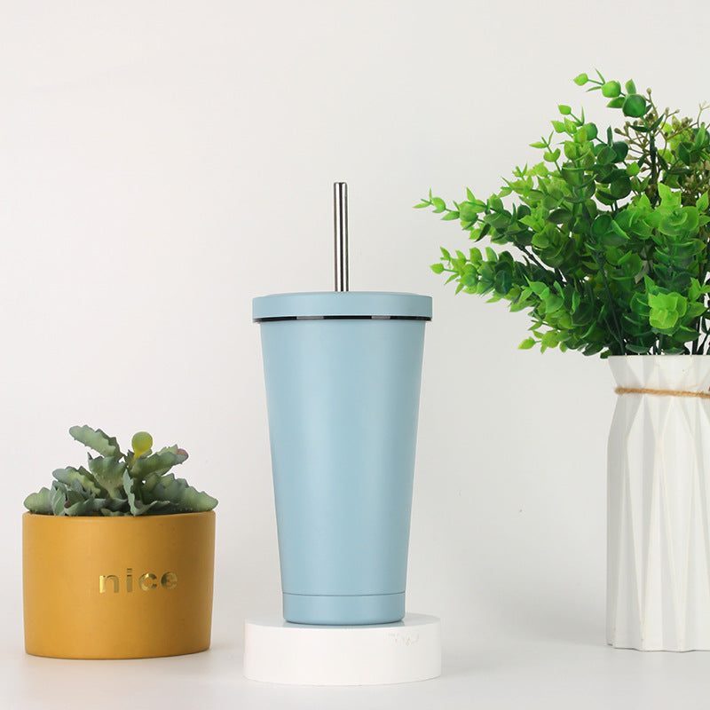 Women's stainless steel drinking cup with straw Bowlift