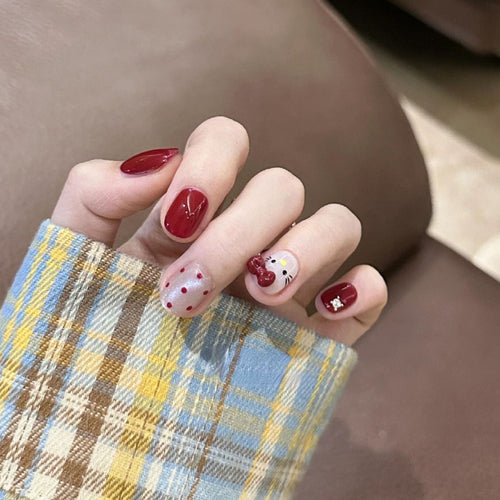 Artificial nail set with playful designs Bowlift