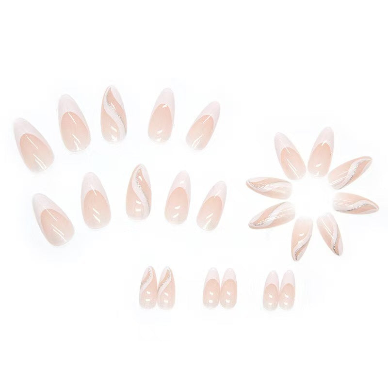 Elegant Stiletto Nail Art Set with Glitter Accents Bowlift