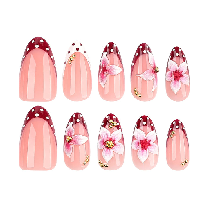 Artificial nails with flower design Bowlift