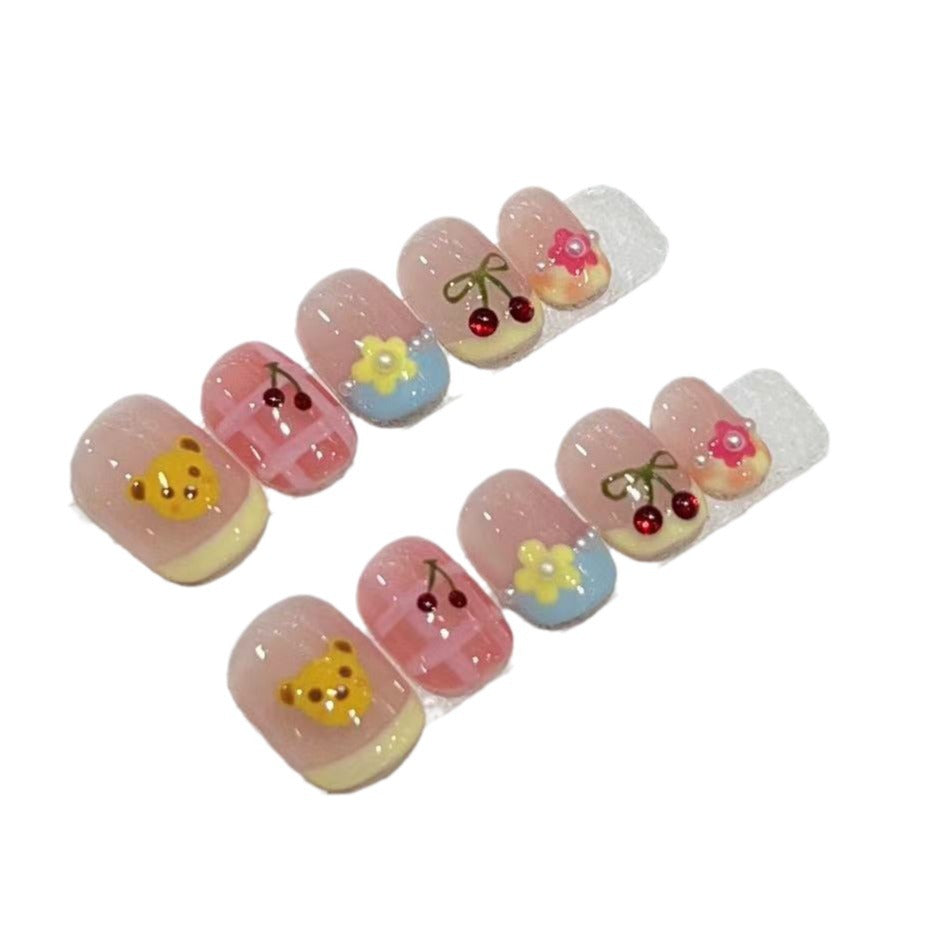 Whimsical Character Design Press-On Nail Set Bowlift