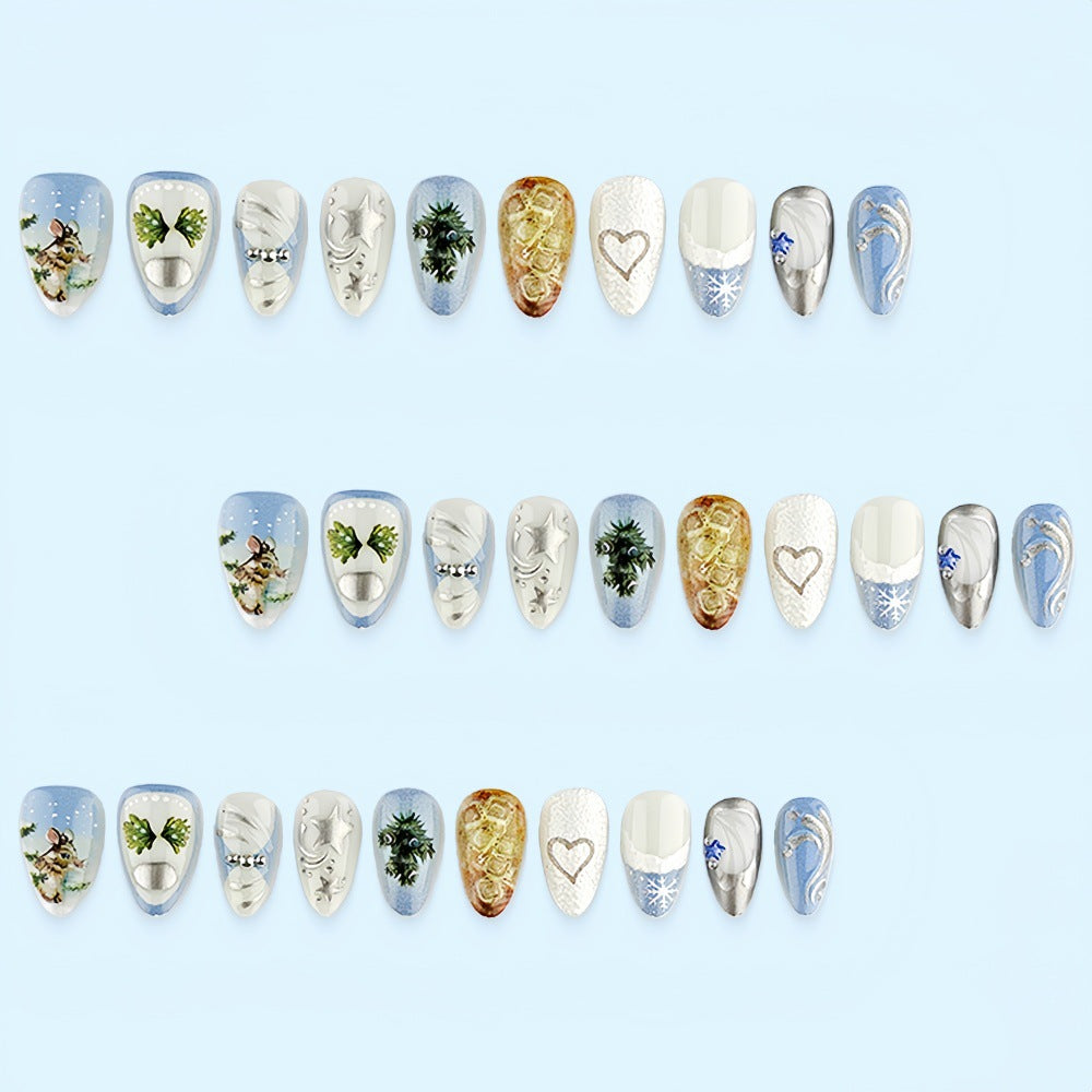 Creative Nail Design Set with Winter Motifs Bowlift