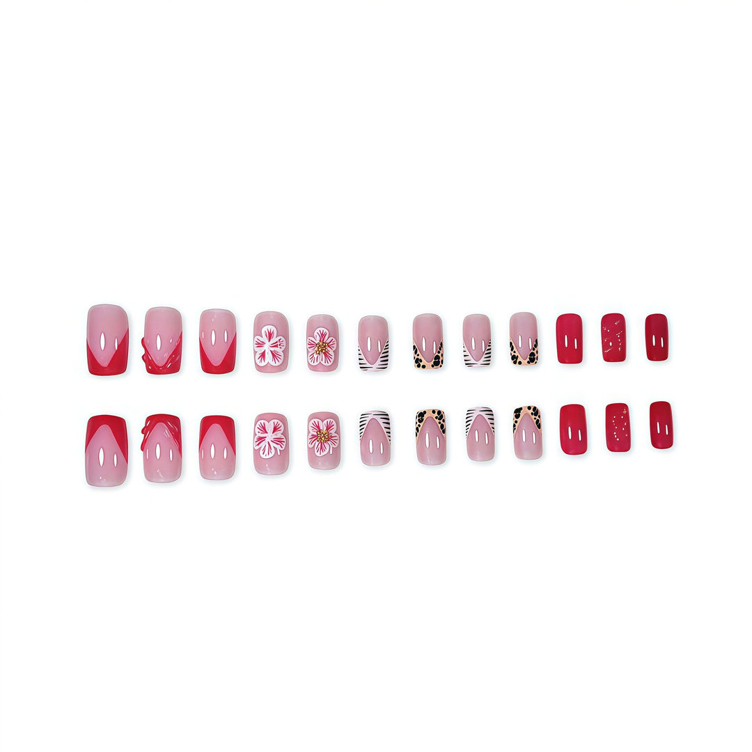 Decorative Press-On Nail Art with Floral Designs Bowlift