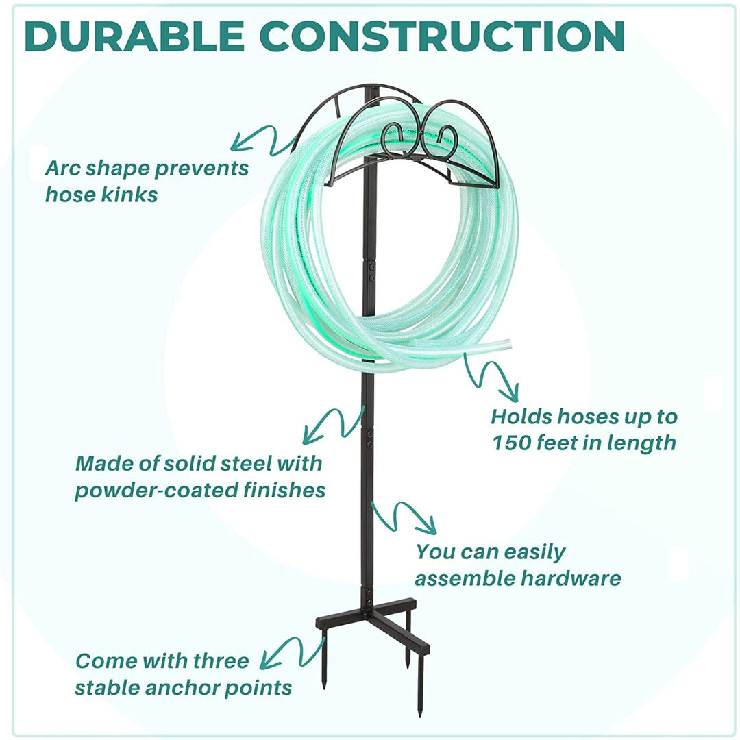 ornate wrought iron outdoor garden hose stand with rustproof powder-coated finish Bowlift