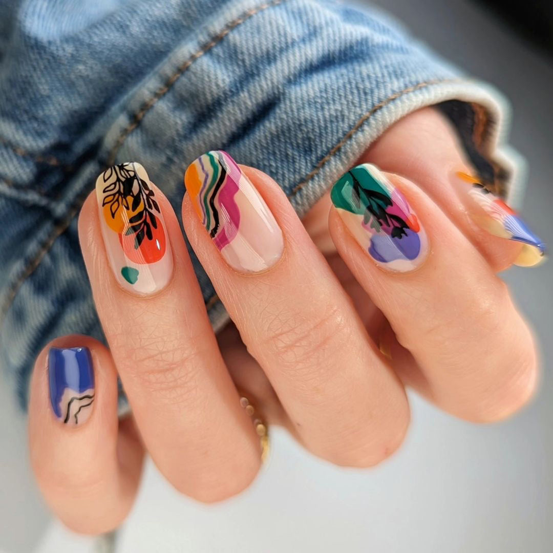 Artistic nail design with colorful accents Bowlift