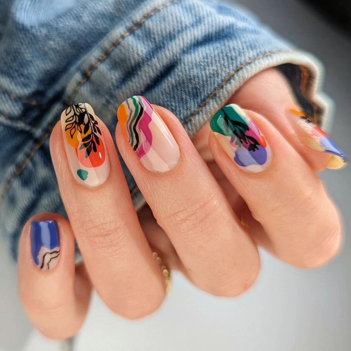 Artistic nail design with colorful accents Bowlift