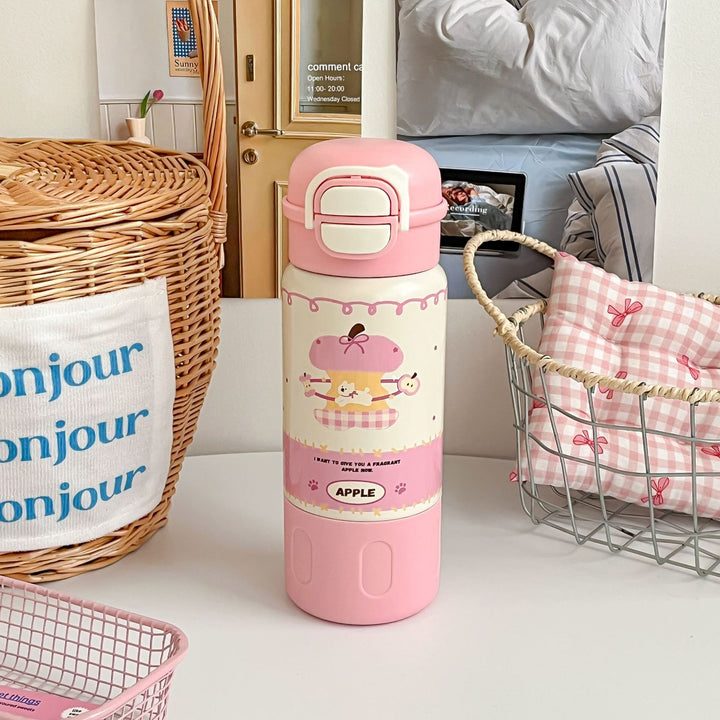 Ladies Insulated Water Bottle with Cheerful Dog Design Bowlift