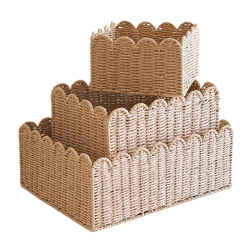 Handcrafted storage basket with curved edge Bowlift