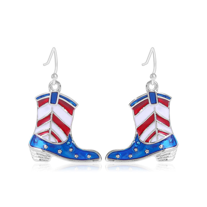 Women's long multi-layer star drop earrings with crystal embellishments and rhodium-plated alloy Bowlift