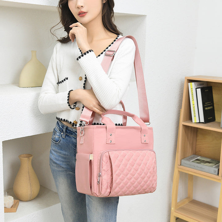 Quilted Multi-Compartment Tote Bag Bowlift