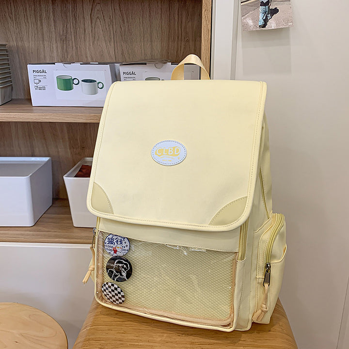 Multi-Functional Backpack with Transparent Pocket