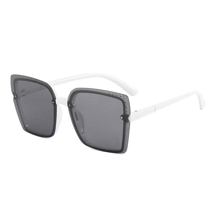 Ladies Square Sunglasses with Sparkling Frame Accents Bowlift