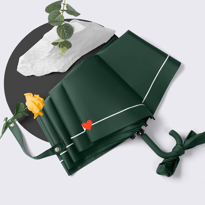 Ladies elegant folding umbrella with heart-shaped design Bowlift