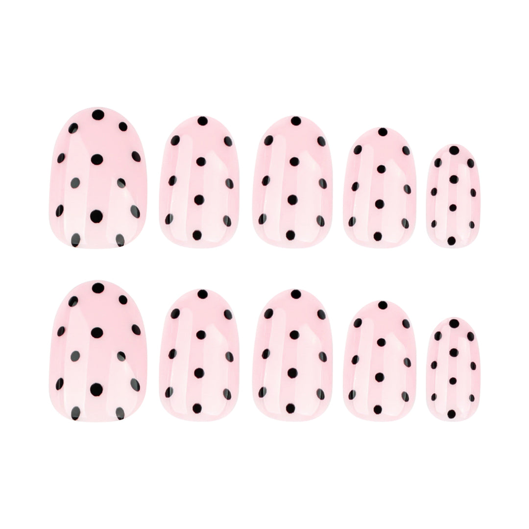 Artistic Nail Extensions with Dots Bowlift