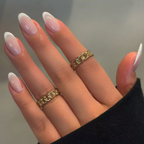 Elegant French Tip Press-On Nails Bowlift 1789085234