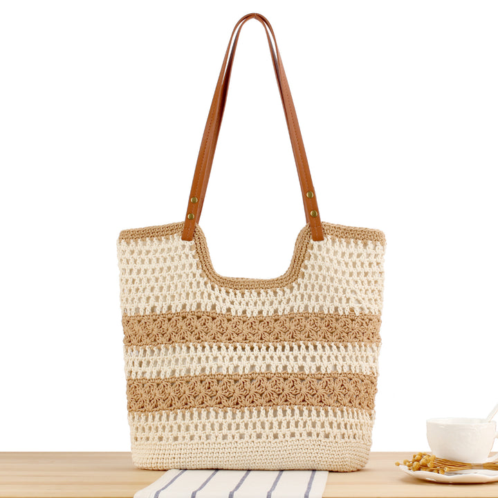 Handbag Made of Braided Macrame with Sturdy Leather Straps Bowlift