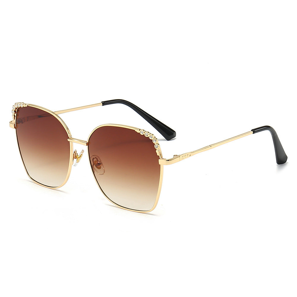 Elegant Square Sunglasses with Sparkling Accents Bowlift