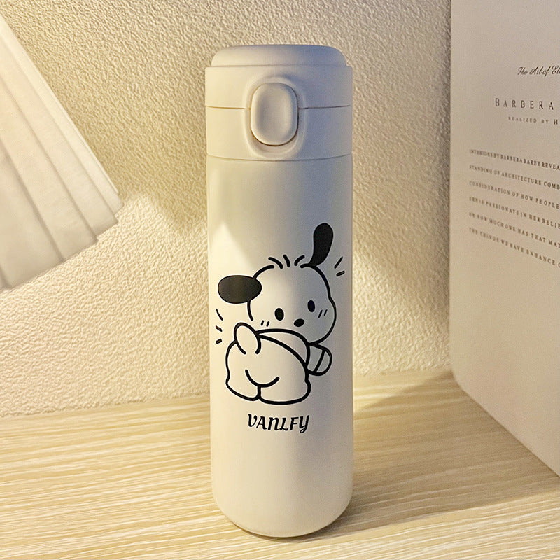 Women's Insulated Drinking Bottle with Secure Screw Cap and Elegant Flower Design Bowlift