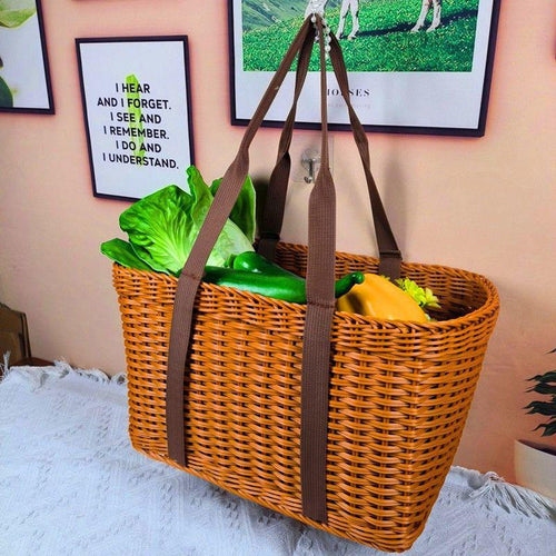 Handwoven Decorative Market Basket Bowlift