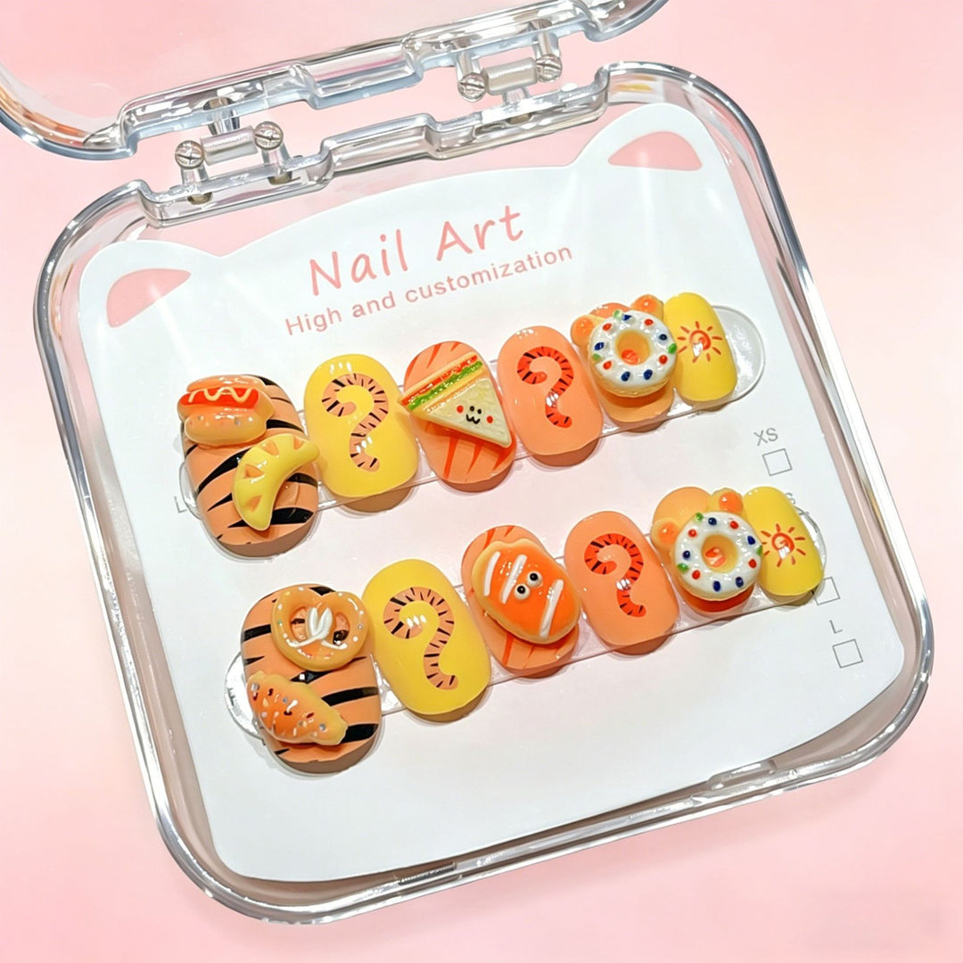Customized Cartoon-Inspired Press-On Nail Art Set Bowlift