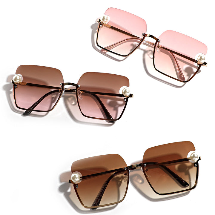 Women's square sunglasses with elegant transparent frame Bowlift