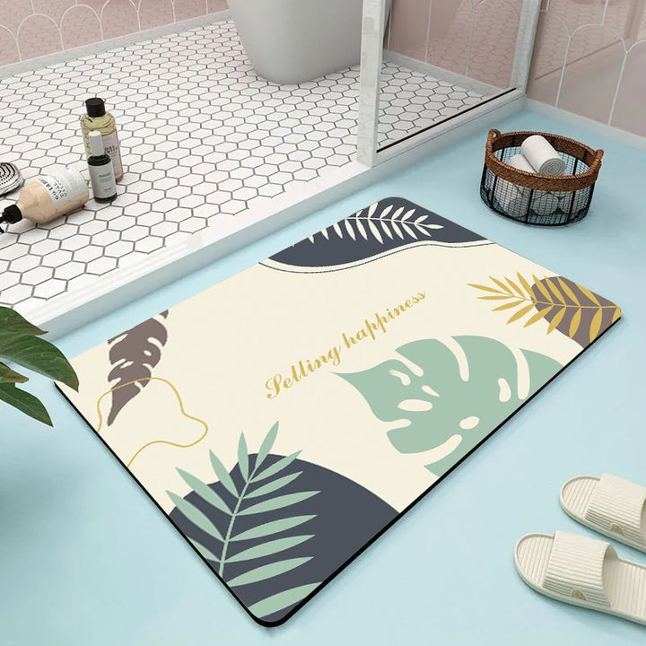 Abstract Floral Bathroom Mat