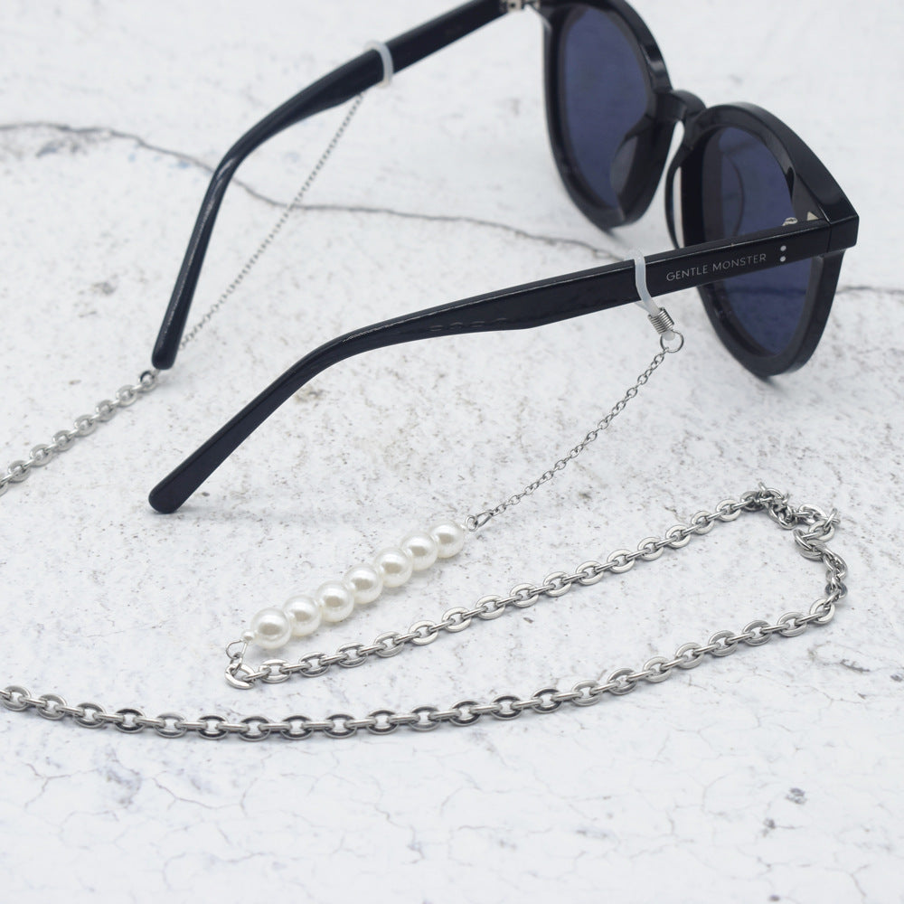 Elegant Pearl Bead Eyewear Holder Chain Bowlift