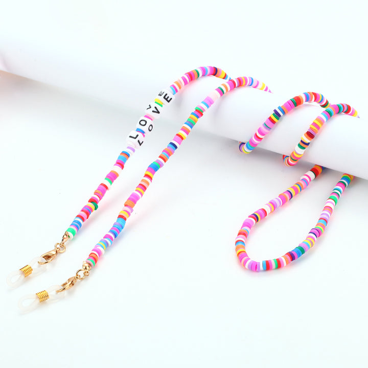 Fashionable glasses strap with colorful beads Bowlift