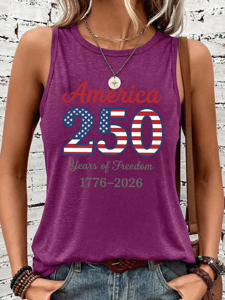 Women's nan sleeveless patriotic graphic tank top with soft modal-cotton blend and relaxed drape Bowlift