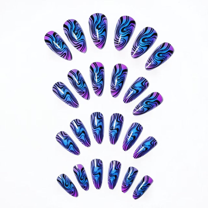 Artistic Marble Swirl Nail Art Bowlift