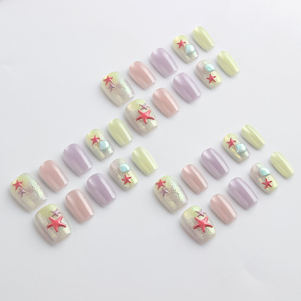 Artistic Beach-Inspired Press-On Nails Bowlift