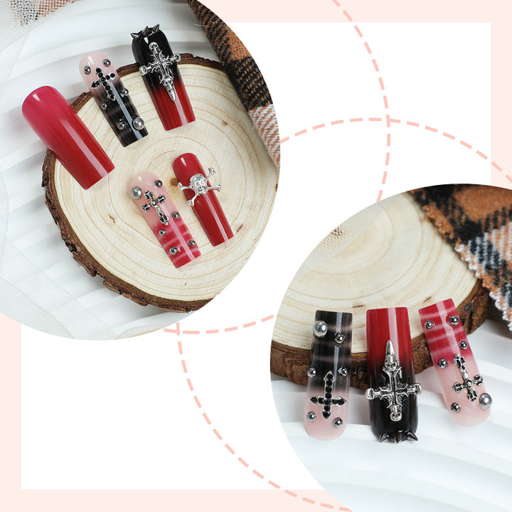 Gothic-Themed Press-On Nail Set Bowlift