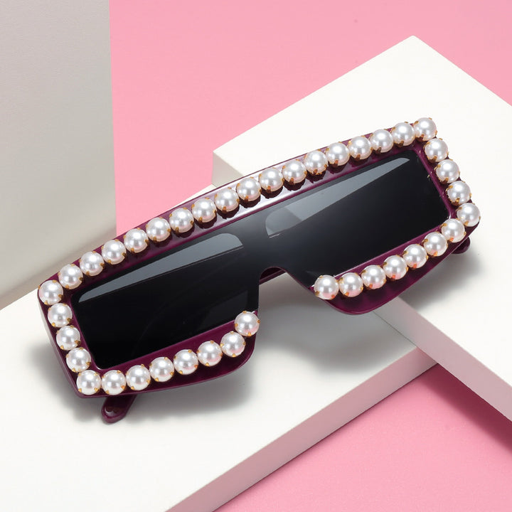 Women's fashionable sunglasses with pearl appliqués Bowlift