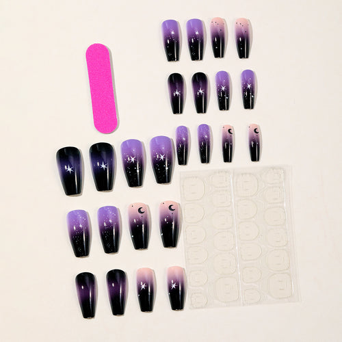 Galactic Themed Acrylic Nail Art Extensions Bowlift