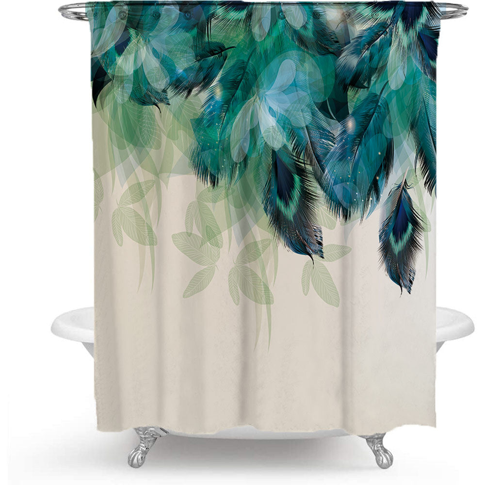 Artistic Peacock Feather Shower Curtain Bowlift