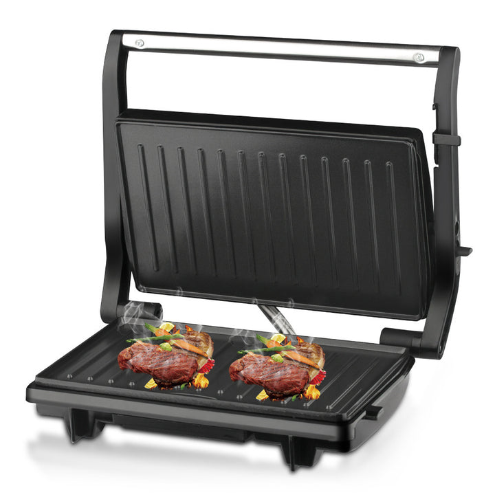 Electric Grill with 180-Degree Opening and Non-Stick Surface Bowlift