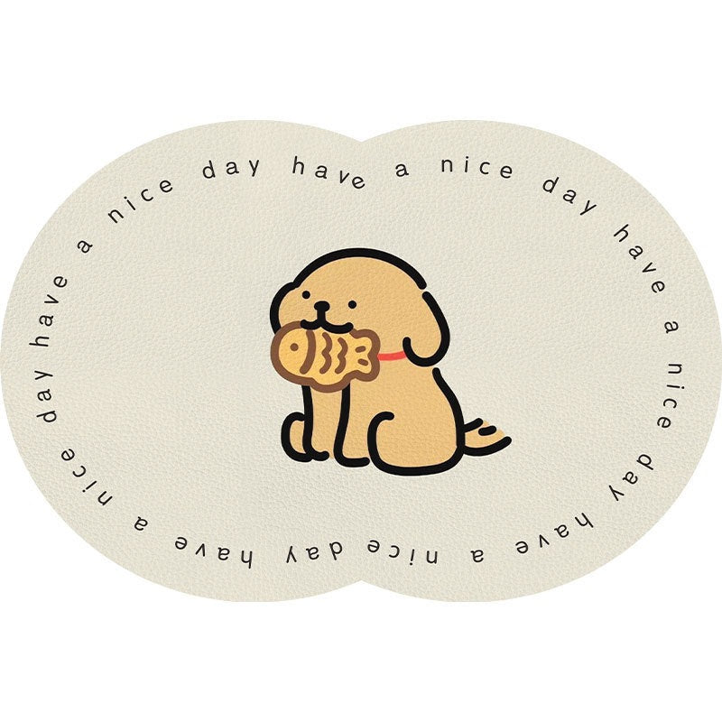 Unisex Cute Cartoon Pet-Themed Mat Bowlift