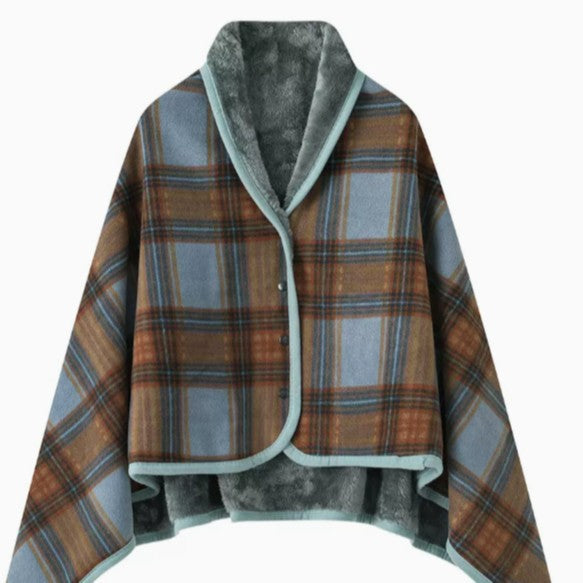 Women Elegant and Comfortable Fleece Poncho Blanket Bowlift