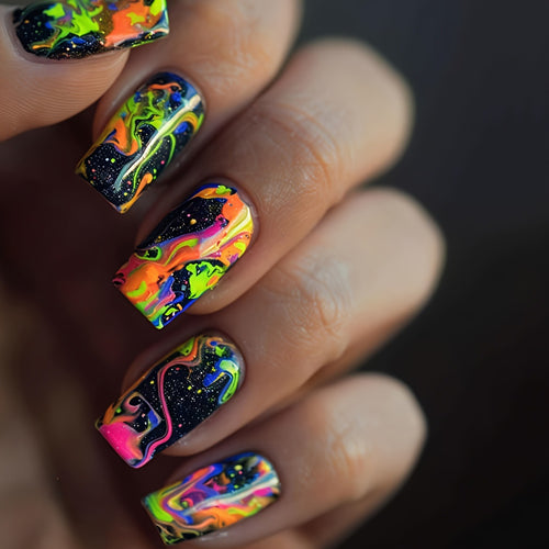 Artificial Nails In Dramatic Color Rush Bowlift