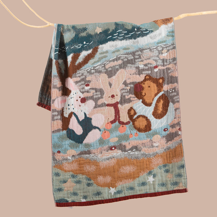 Women's throw blanket with enchanting landscape motif Bowlift