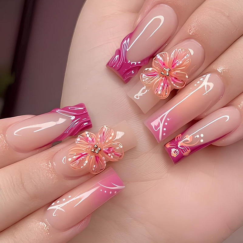 Floral-Embellished Press-On Nails Bowlift