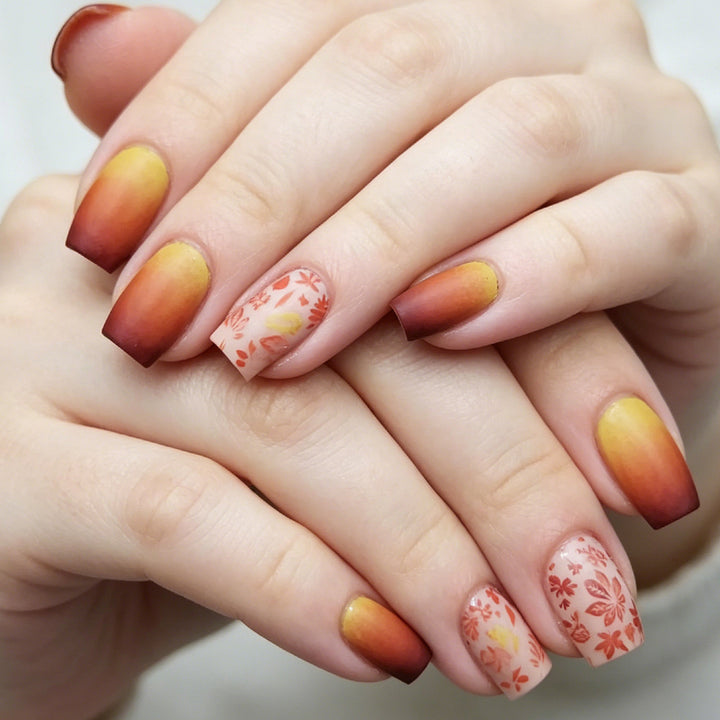 Artistic Gradient Floral Nail Design Bowlift