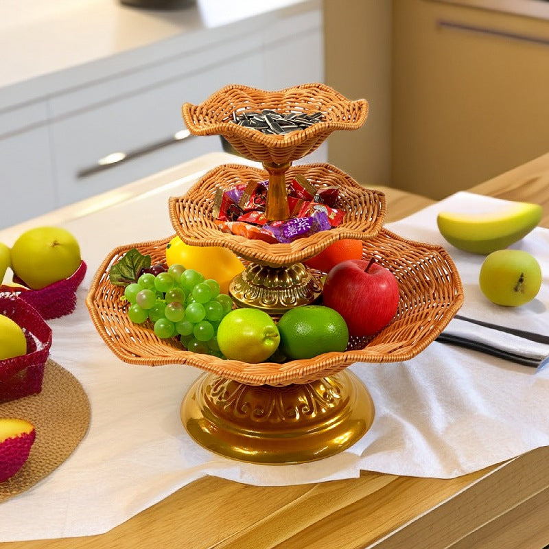 Women's elegant tray stand made of woven material Bowlift