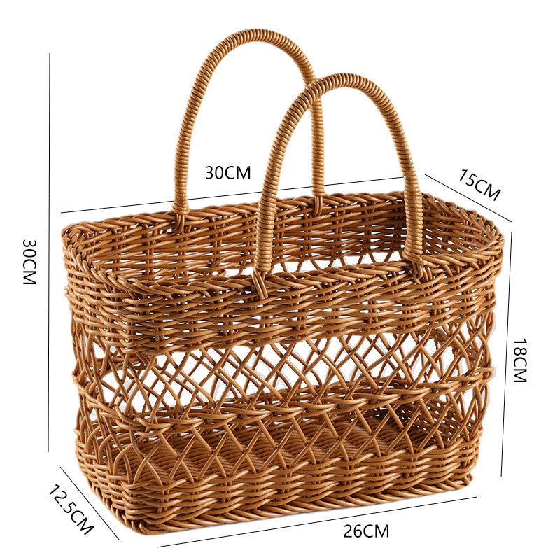 Rustic Woven Storage Basket Bowlift