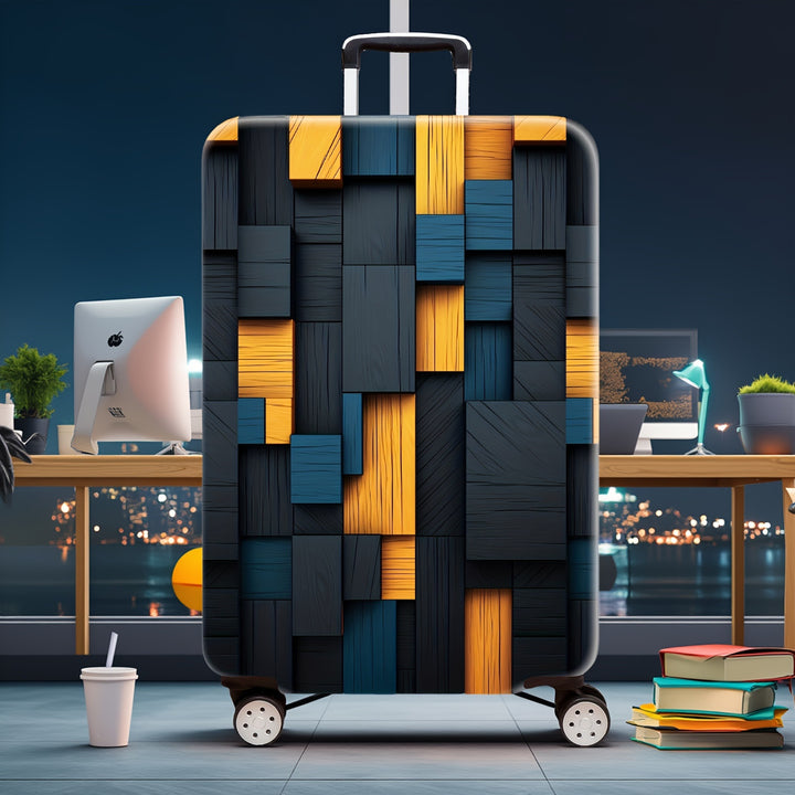 Hard Shell Luggage with Geometric Design Bowlift