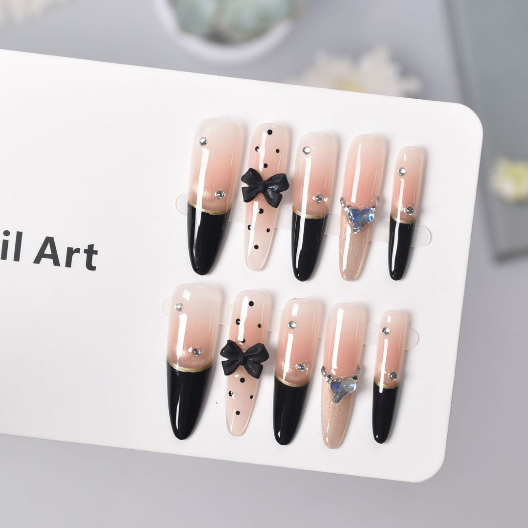 Elegant Pointed Tip Press-On Nail Extensions Bowlift